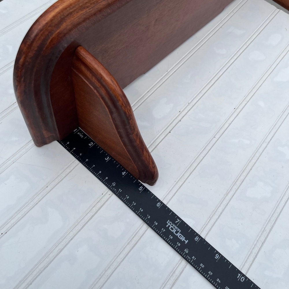 Vintage Dark Wood Floating Wall Shelf with Decorative Corbel Brackets Brown - Picture 6 of 6